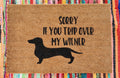 Trip Over Wiener Handpainted Door Mat