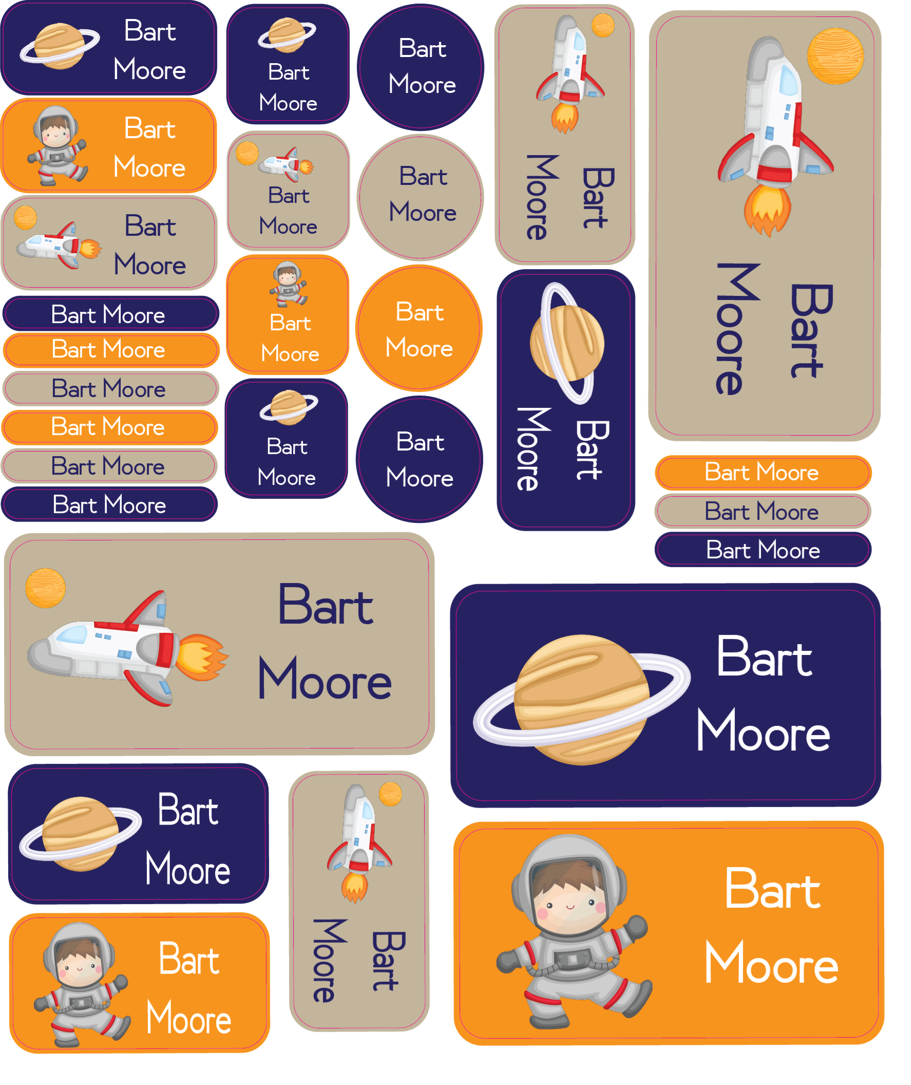 Personalised Vinyl Name Labels